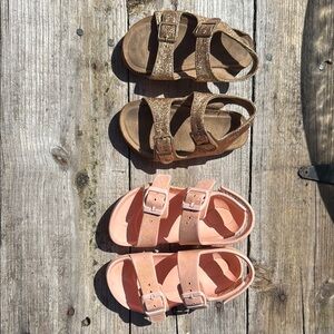 Kids Glittery Gold and Peach glittery Sandals